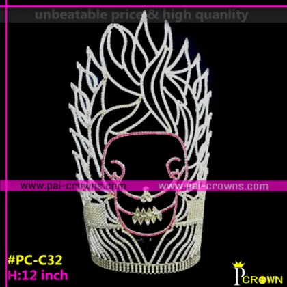 Fire Ghost Bones Pageant Crowns for Halloween