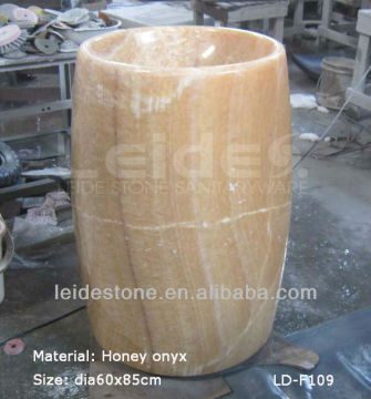 Honey onyx column pedestal sink onyx sink