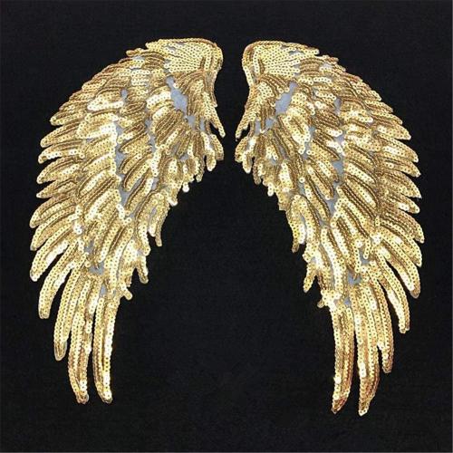 Embroidery Cloth Sequins Feather Patches Accessories Wings