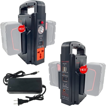 150W Power Inverter for 18V Lithium Battery - DC 18V to 110V AC Modified Sine Wave Inverter with Handle