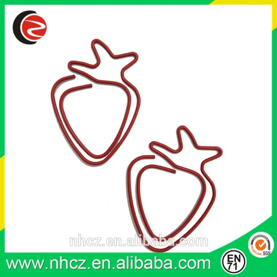 Red Strawberry Paper Clips