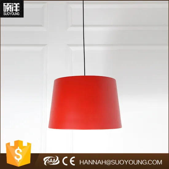Red square Aluminium lamp cover ceiling acrylic kitchen pendant light wholesale