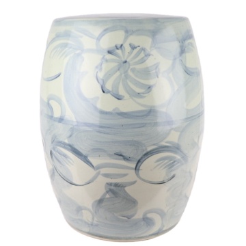 Blue and White Flower Pattern Ceramic Stool RZNA04-B