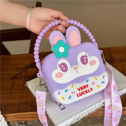Cute Rabbit Silicone Handbag - Fashionable Gift Bag for Kids