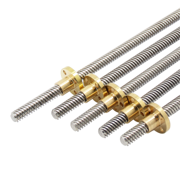 8mm Diameter 1000mm Length Brass Flange Nut for T8*2 Lead Screw 3D Printer Trapezoidal Thread