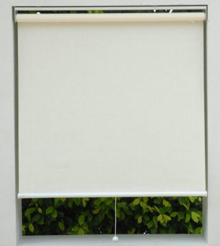 Beige Sunscreen Patterned Roller Blind Manual Control , 28mm