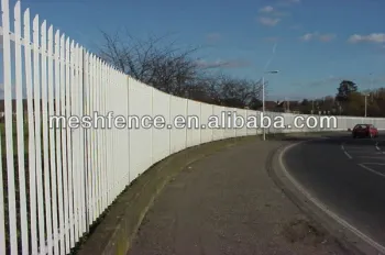 White Polyester Powder Coated palisade fences and gates