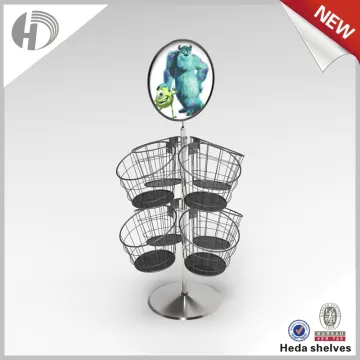 New Design Metal Basket Toy Display Rack Doll Stand