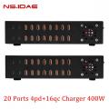 20 Port Type-C Charger 4pd+16qc