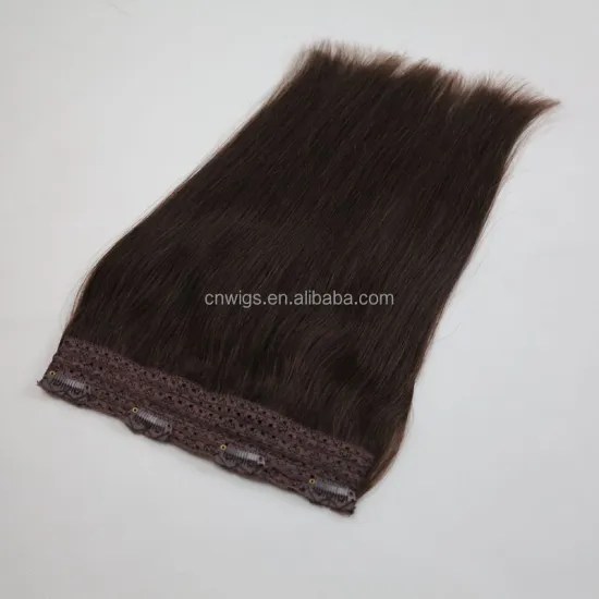 Wholesale double drawn Brazilian remy human hair volumizer one piece quad weft clip in hair extension