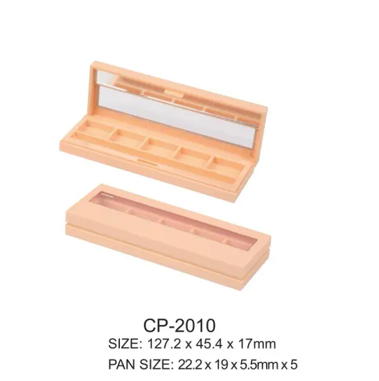 Mirror Square Plastic Eyeshadow Five Godets Compact Case