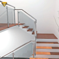 Moderno sistema de barandilla de escalera sin marco de acero inoxidable con postes de vidrio redondos para barandillas de balcón
