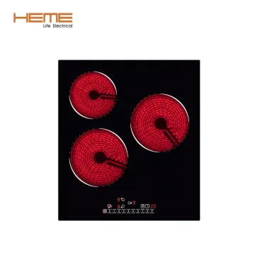 China Manufacturer 45cm Infrared 3 Burner EGO Ceramic Glass Built-in Electric Cooktop