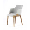 Nordic Style Dining Room Furniture Simple Design Ash Solid Wood Dining Chair Padded Seat for Commercial Restaurant