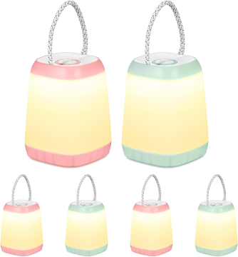 Portable Battery Operated 3-Mode LED Night Light with Handles and Rope for Baby Feeding