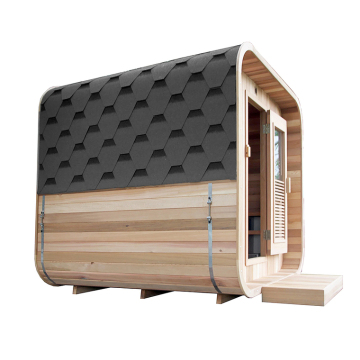Factory Direct Outdoor 4 Person Cedar Steam Sauna with Sliding Door