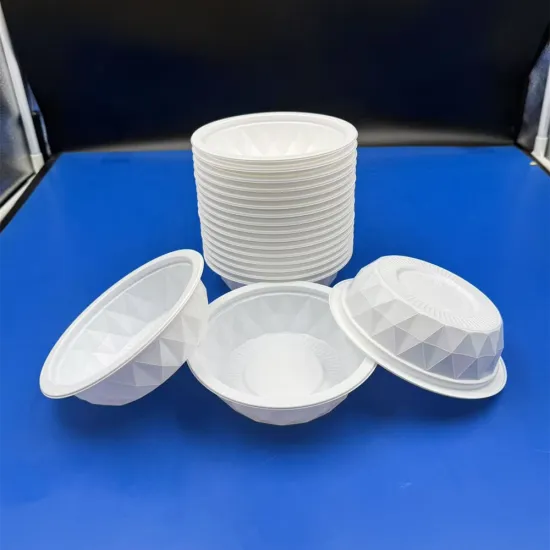 White disposable PP rice lunch bowl