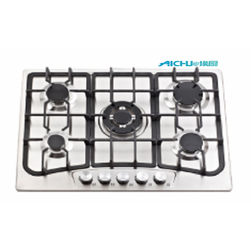 70cm Stainless Steel Hob 201 level S.S Hobtop 5 Burners Factory