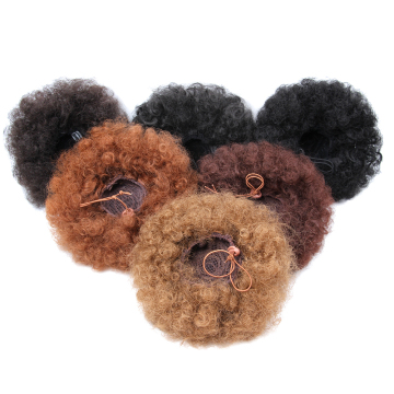 AliLeader Cheap Afro Bun Ponytail Clip on Hair Extensions for Africa Ladies