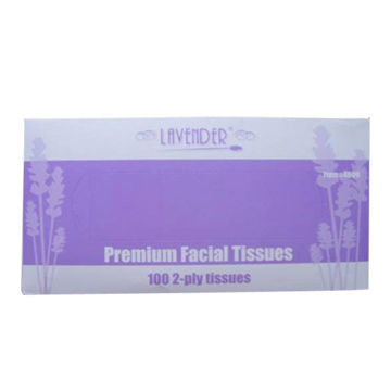 Facial tissue, 100% wood pulp, 2-ply, 200x190mm per sheet, 100 sheets per box