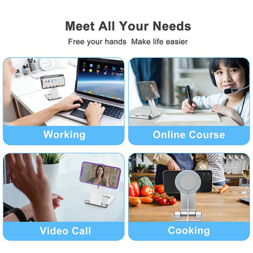 Алюминиевая подставка для телефона с магнитным беспроводным зарядным устройством