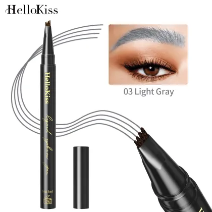 Private Label Waterproof Eyebrow Pencil with Brush - Thin Brow Pencil & Powder Makeup Cosmetics