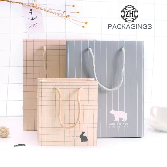 Gift Paper Bag with Handles Light Color