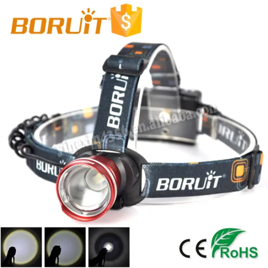 Boruit 2166 CREE XM-L T6 LED Headlight 3-Mode Zoomable Head Lamp Red
