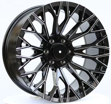 Milled Edge 20-inch Gloss Black Car Wheels
