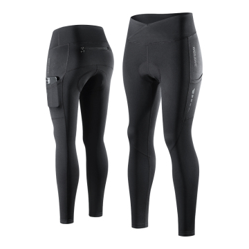 Wosawe Wholesale Dames Winter Thermal Fleece Cycling Pants met 5D -gelpads