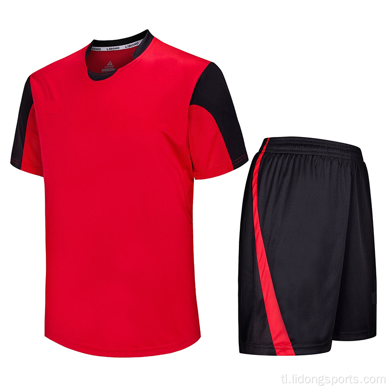 Ang pakyawan ng football jersey polyester soccer jersey set