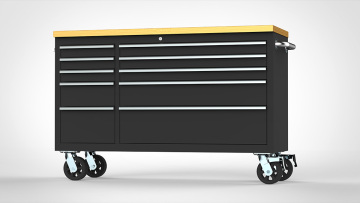 safewell 56Inch 10 Drawer Black Pre-Coated Tool Cabinet