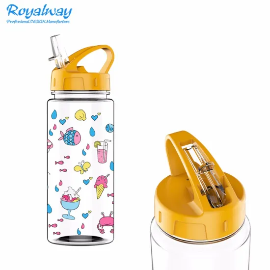  Cartoon Patterned Water Bottles for School Girls - 600ml