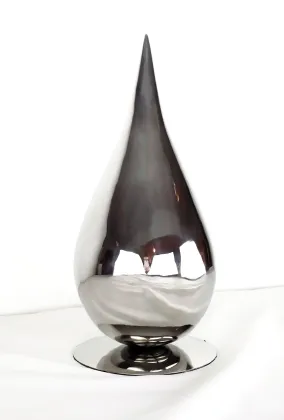 Large metal craft polished stainless steel water drop sculptures
