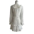 Square Neck Long Sleeves Ruffled Mini Dress