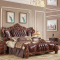 Antika lyxiga sovrumsmöbler King size-säng i trä