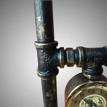 Retro Industrial Water Pipe Brass Desk Lamp