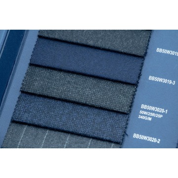 Blue Black 50% Wool Fabric