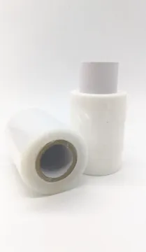 White translucent stretch wrap film roll