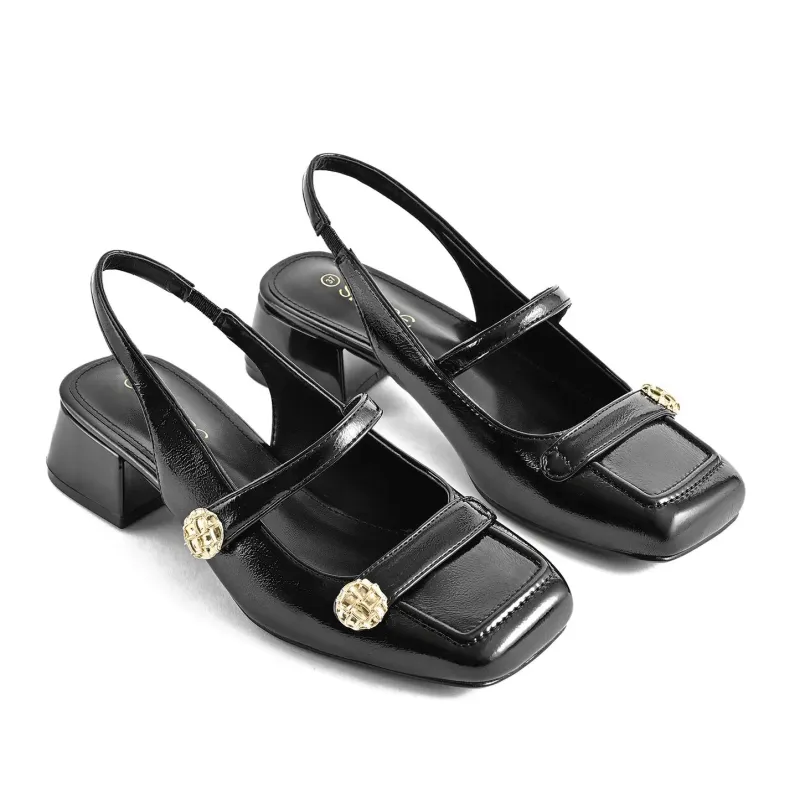 Classic Mary Jane Pumps for Office Women's Low Block Heels