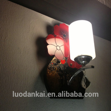 Iron and wooden decorative modern wall mounted bedroom lamps