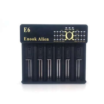 Enook E6 Inteligentna ładowarka do baterii dla Akumulatorów Lifepo4, Li -Jon, NIMH - 26700, 26650, 21700, 18650, AA, AAA, C