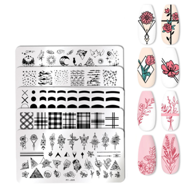 การออกแบบความงามเล็บมืออาชีพ: 6x12 แผ่นป้ายโลหะสำหรับภาพวาดเล็บ DIY และการประทับตราศิลปะ