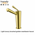 Light luxury brushed golden wash basin faucet