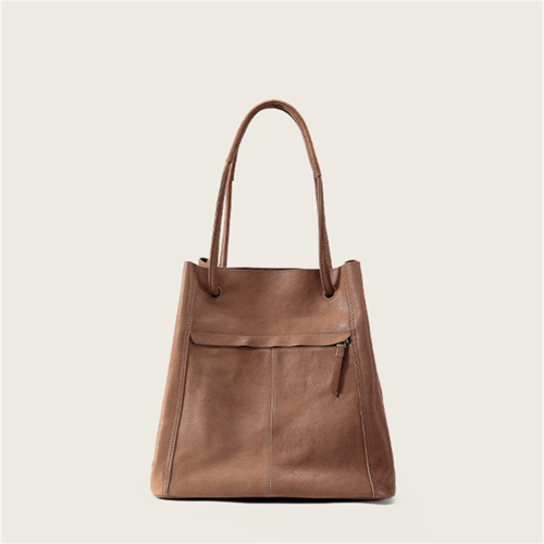 Large Capacity Genuine Leather Bucket Bag