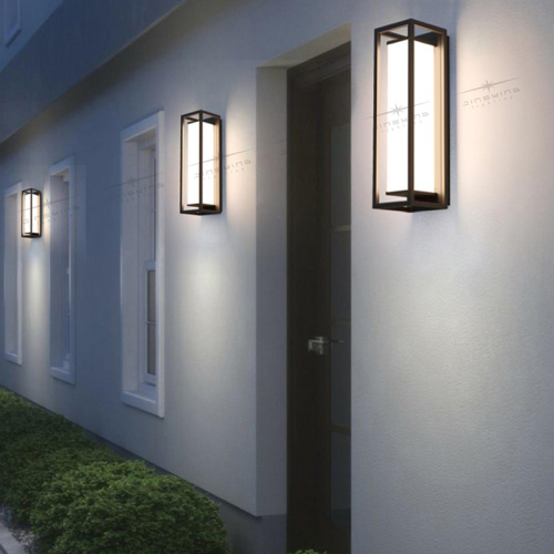 Luxo moderno de iluminação externa lâmpada de parede quadrada à prova d'água