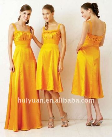 Orange Bridesmaid Dresses With Long A-Line Skirt