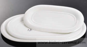Hotel And Restaurant 10 inch Plain White Elegant Design Ceramic Porcelain Rectangular Plates Dishes