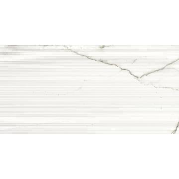 White Marble Effect Groove Porcelain Floor Tile