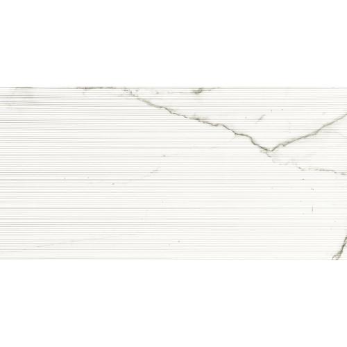 White Marble Effect Groove Porcelain Floor Tile